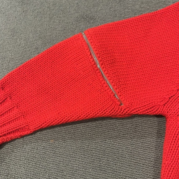 Alexander McQueen red elbow zip high low wool sweater 2018 - Picture 5 of 16